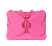 Jenyoog Kid Case for iPad Air 11 inch 6th Gen M2 2024, iPad Air 5th/4th Gen Case 10.9 inch,360 Degree Rotating Butterfly with Handle/Kickstand EVA Foam Lightweight Stand Cover (RoseRed)