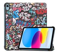 Jenyoog Magnetic Case for iPad 10th Generation 2022, iPad 10.9 inch Case, Slim Smart Folio, Magnetic Rebound Stand Leather Cover Case for iPad 10, Auto Wake/Sleep (Graffiti)