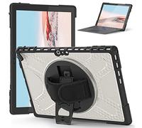 Jenyoog Protective Case for Surface Pro 7 Plus (2021)/ Pro 7 (2019)/ Pro 6 (2018)/ Pro 5 (2017)/ Pro 4 (2015) with Kickstand Hand Strap, Compatible with Type Cover Keyboard (Transparent)