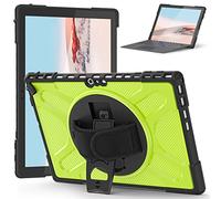 Jenyoog Protective Case for Surface Pro 7 Plus (2021)/ Pro 7 (2019)/ Pro 6 (2018)/ Pro 5 (2017)/ Pro 4 (2015) with Kickstand Hand Strap, Compatible with Type Cover Keyboard (Yellow Green)