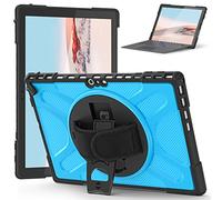 Jenyoog Protective Case for Surface Pro 7 Plus (2021)/ Pro 7 (2019)/ Pro 6 (2018)/ Pro 5 (2017)/ Pro 4 (2015) with Kickstand Hand Strap, Compatible with Type Cover Keyboard (Blue)