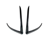 Jeocoai Front bumper Front Fog Lamp Eyebrow Wind Knife for Tesla for Model Y Juniper 2025 Piano Black Trim Carbon Look Blade(Carbon fibre)