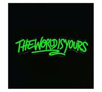Jeocoai Neon Light Sign Neon Sign neon Panel THE WORLD IS YOURS Wall Decor
