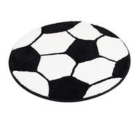 JeogYong Soccer Rug, Soft and Comfy Sports Themed Round Area Rugs Bedroom Living Room Carpet Kitchen Mat Bath Rugs for Bathroom, Soccer Themed Room Decor for Kids Bedroom Men Cave