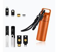 Jeohu Crypto Wallet Case Compatible with Ledger Nano S X S Plus Yubikey 5 5C NFC 5Ci,Aluminum Alloy Hardware Pod, Waterproof Shockproof USB Thumb Drive Device Cold Wallet Storage (Orange)