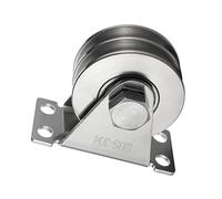 Jeonz Double Groove Cable Fixed Pulley Wheel Block with Internal Bearings, 304 Stainless Steel