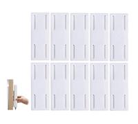 JEOPKO 10 Pcs Self Adhesive Power Strip Holder, Socket Holder, Wall Mount Power Strip for Kitchen Home Office, Adhesive Punch-free Socket Holder Power Strip Holder(White)