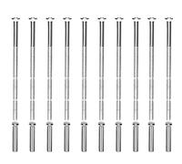 JEOPKO 10 Sets M3 Door Handle Screws, Nickel Plated Male to Female Screws Connecting Fixing Bolts and Sleeves for Escutcheons Cabinet Drawers（M3*60mm Cross Slub +M3*16mm Nuts）
