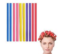 JEOPKO 10Pcs Flexi Rods for Hair, Curlers Rollers Long and Short Hair Heatless Magic Sleeping Styling DIY Salon Bendy Rollers, Curling Rod Flexible Rods, blue, purple, pink, yellow, red
