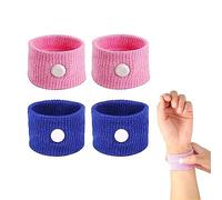 JEOPKO 2 Pairs Motion Sickness Wristbands,Sea Sickness Wristbands Travel Sickness Bands Motion Sickness Relief Bands Anti Nausea Wristbands Natural Nausea Relief for Sea Car Airplanes(Pink and Blue)
