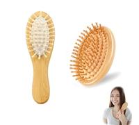 JEOPKO 2 Pcs Bamboo Hair Brush Bamboo Brush Wooden Hair Brush Bamboo Scalp Massager Set Portable Bamboo Comb Air Bamboo Hairbrush Travel Small Paddle Hair Brush Wooden Scalp Round Bamboo Comb