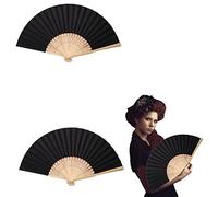 JEOPKO 2 PCS Hand Fan Foldable Paper Fan for Dancing,Paper Fans Chinese Wooden Openwork Personal Handheld Folding Fan for Wedding, Sandalwood Wedding Party Gift Guest Favour Wedding Decoration