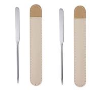JEOPKO 2 Pcs Makeup Spatula Tool Metal, 420 Stainless Steel Cosmetics Reusable Metal Cosmetic Spatula for Artist Tool Beauty Salon Women