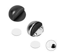 JEOPKO 2 Pieces Stainless Steel Floor Door Stopper Self Adhesive, Oval Floor Mounted Half Moon Door Stop with 3M Glues Durable for Home & Office Use, Saving Your Walls from Screws Damage