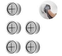 JEOPKO 5Pcs Tea Towel Holders, Towel Hooks, Tea Towel Holders for Kitchens, Towel Hooks, Round Wall Mounted Tea Towel Push in Suction Hand Towel Holder for Bathroom, for Bathroom Kitchen(Silver)
