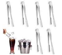 JEOPKO 6 Pcs Kitchen Tongs, Food Tongs Stainless Steel Tongs Mini Sweet Tongs Small Buffet Serving Tongs for Food Coffee Sweets Bread Cake Kitchen Party Bar Bucket(6 Inch)