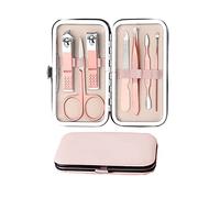 JeoPoom Professional Nail Clipper Set[7 Pcs], Manicure Set, Pedicure Set Stainless Steel Nail Scissors Travel & Grooming Manicure Set, Nail Care Kit, With Box (Pink)