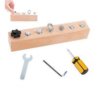Jeorywoet 1 Set Toddler Tools, Wooden Learning Toy Busy Board Screwdriver Board Set, Screw Driver Activities Montessori Toys Basic Skills Educational Sensory Toy, 4-6 Years Children, Montessori Toys