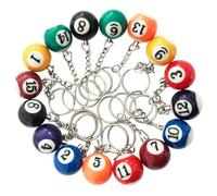 Jeorywoet 16Pcs Pool Ball Keychain, Colorful Mini Billiard Ball Key Chain Unique Billiards Gifts for Friends Who Love Billiard