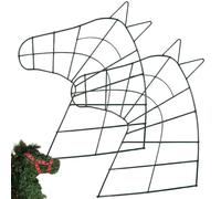 Jeorywoet 2PCS Wire Wreath Frame Set 11.8x13.8 Horse Head Metal Wreath Frame Versatile DIY Hanging Wreath Form for Christmas Birthdays or Everyday Decor