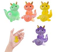 Jeorywoet 4Pcs Dragon Figurine, Resin Chinese Dragon Figure Translucent 4 Colors Mini Dragon Statue Zodiac Dragon Toy for Office Table Home Bedroom, Dragon Statue