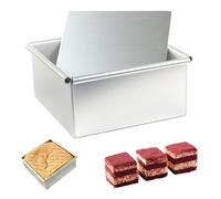 Jeorywoet 5 Inch Cake Pan, Carbon Steel Square Cake Pan, 5x5x2.3 Inch Cake Mold with Removable Bottom, Cake Baking Tray for Cheesecake Chiffon Brownies