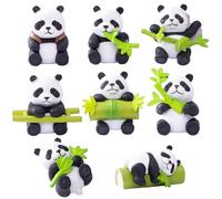 Jeorywoet 8Pcs Brazilian Wood Plant Ornament 8 Style Brazilwood Plant Cute Panda Decor Mini Panda Animal Brazilian Lucky Wood for Indoor Desktop Decor, Brazilian Wood Hydroponic Plant