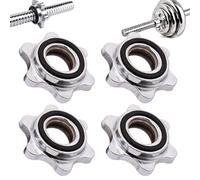 Jeorywoet Barbell Clamps, 4PCS Barbell Collars Dumbbell Hex Nut 1x0.8inch Spin-Lock Clamps Exercise Accessories Anti-Slip Universal Weight Clips for Bars Barbells Dumbbells, Weight Bar