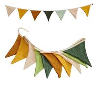 Jeorywoet Bunting Banner, Triangle Flag Banner 9ft Cotton Pennant Banner Colorful Decorative Bunting Banner Fabric Bunting for Birthday Party Playroom Kindergarten, Birthday Bunting