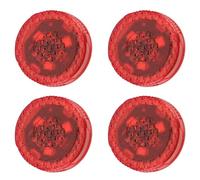Jeorywoet Car Door Opening Warning Light 4Pcs Automatic Universal Waterproof Car Door Lights Self-adhesive Round 5 LED Red Car Strobe Light, No Battery, Car Door Lights
