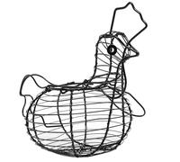Jeorywoet Chicken Egg Basket with Handle, Iron Wire Chicken Egg Holder for Eggs Fruit Snacks, Funny Egg Storage for Countertop Kitchen Farmhouse Easter Decor Black Chicken Egg Holder