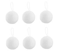 Jeorywoet Christmas Tree Baubles, Christmas Fake Snowballs Shatterproof Hanging Snowball Ornaments Christmas Tree Baubles, Xmas Snowball, 6PCS 8CM