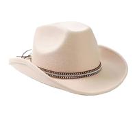 Jeorywoet Cowgirl Hat, Wide Brim Western Hat with Rhinestone Belt, Adjustable Cowboy Hat with Sweatband, Classic Fedora Hats for Men & Women, Outdoor Activities, Parties, Travel Womens Cowboy Hat