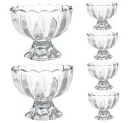 Jeorywoet Dessert Bowls, Ice Cream Bowls 6Pcs Glass Dessert Bowls Set Footed Cups 6.8 Oz Trifle Bowl Clear Snack Cup for Fruit Salad Milkshakes Pudding Cocktail Drinks Party, Trifle Bowl Glass