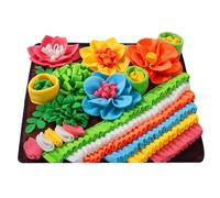 Jeorywoet Dog, Cat & Rabbit Snuffle Mat, Slow Feeding, Stress Relief & Training, Easy to Clean, Multicolor, Polar Fleece, 15.4x15.4 inch, PET_PLACEMAT, Pet Mat