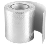 Jeorywoet Exhaust Heat Wrap, Exhaust Wrap 2x197 Customizable Silver Color Aluminium Foil Heat Self-adhesive Multi-Purpose Shield for Motorcycle, Automobile & More, Motorcycle