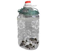 Jeorywoet Fish Bait Traps, 8 Hole Clear Invisible Crab Trap, Reusable Bait Traps with Carry Handle, Vertical Cylindrical Crawfish Trap for River Ocean Saltwater Lakes