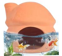 Jeorywoet Fish Tank Cave, Aquarium Cave, Cute Cartoon Mushroom Shaped Ceramic Fish Tank Cave, 3.4x3.4 No Paint Fish Tank Accessories for Small Fish, Shrimp