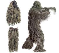 Jeorywoet Ghillie Suit Camo Leafy Lightweight Hunting Clothes for Men Breathable Ghillie Poncho for Hunters, Sniper Airsoft, Paintball, Large