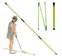 Jeorywoet Golf Alignment Sticks Foldable 3-Section Unbreakable Pointed End Alignment Stick for Aiming, Putting, Full Swing Multi-Functional Beginner Training Sticks (Green), Golf Alignment Sticks