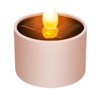 Jeorywoet Solar Candle, Outdoor Waterproof, Dusk to Dawn Safe, Reusable LED Tea Lights, 2 Pack, White, ABS Plastic, Garden Style, Mood Light
