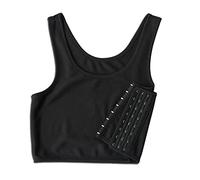Jeorywoet Sports Bra Breathable Flat Compression Chest Binder for Tank Bra Lesbian Vest Black S, Sports Bra