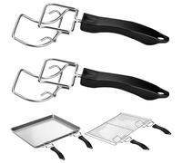 Jeorywoet Toaster Oven, 2PCS Oven Air Fryer Basket and Tray Extractor, Metal Toaster Handle with Anti-Scalding Handle, Rack Puller for Removing Hot Trays and Grills, Rack Puller