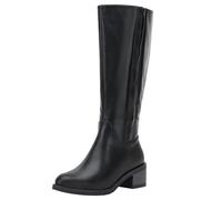 Jeossy Women's Knee High Riding Boots, Round Toe and Low Block Heel, Black, 8 UK Wide