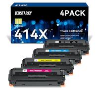 Jeostarky 414x Toner Cartridges 4 Pack High Yield Replacement for HP 414x Toner 414a W2020x Compatible with HP Color Laserjet Pro MFP M479fdw M479fdn M454dw M454dn M480f Printer