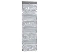 JEOZBM Hanging Yarn Storage Organizer 4 Compartments Large Capacity Wool Crochet Bag Transparent Foldable Knitting Accessories Shelf for Home