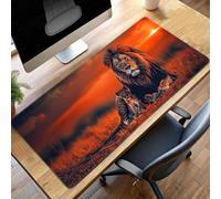 JEPGFOU Gaming Mouse Pad, 100 x 40cm XXL Mouse Mat Yellow, Large Mousepad Lion Extended Gaming Mats for, Non-Slip Rubber Base keyboard, Stitched Edges Office Accessories for Home Office PjY7763 I-0
