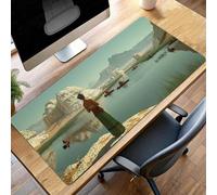 JEPGFOU Gaming Mouse Pad, 1000x400x3 mm XXL Mouse Mat Green, Large Mousepad Landscape Extended Gaming Mats for, Non-Slip Rubber Base keyboard, Stitched Edges Office Accessories PjY2643 S-E