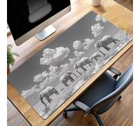 JEPGFOU Gaming Mouse Pad, 1000x500x3mm XXL Mouse Mat Black, Large Mousepad Elephant Extended Gaming Mats for, Non-Slip Rubber Base keyboard, Stitched Edges Office Accessories for Office PjY7613 7-W