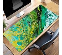 JEPGFOU Gaming Mouse Pad, 1200x600x3 mm XXL Mouse Mat Abstract, Large Mousepad Green Extended Gaming Mats for, Non-Slip Rubber Base keyboard, Stitched Edges Office Accessories for Office PjY2069 5-7